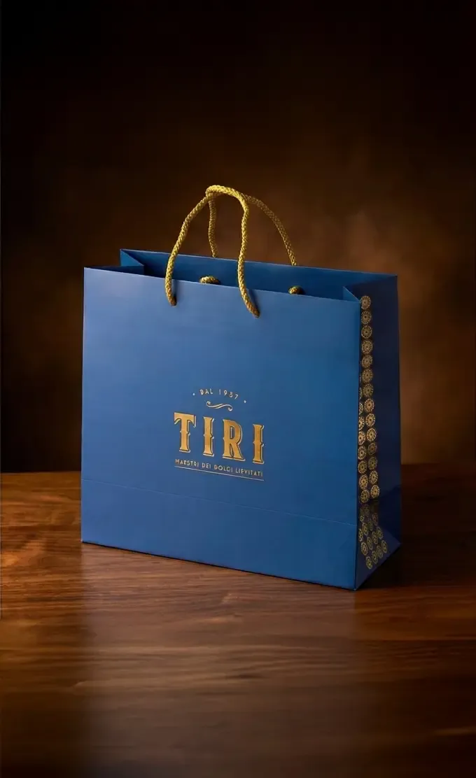 Tiri Shopper Luxury Media blu 32x13x28 cm